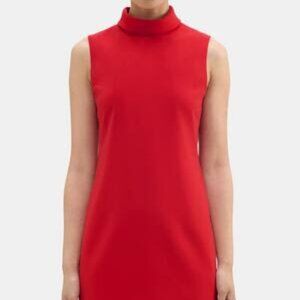 Theory Roll Neck Mini Dress in Crepe